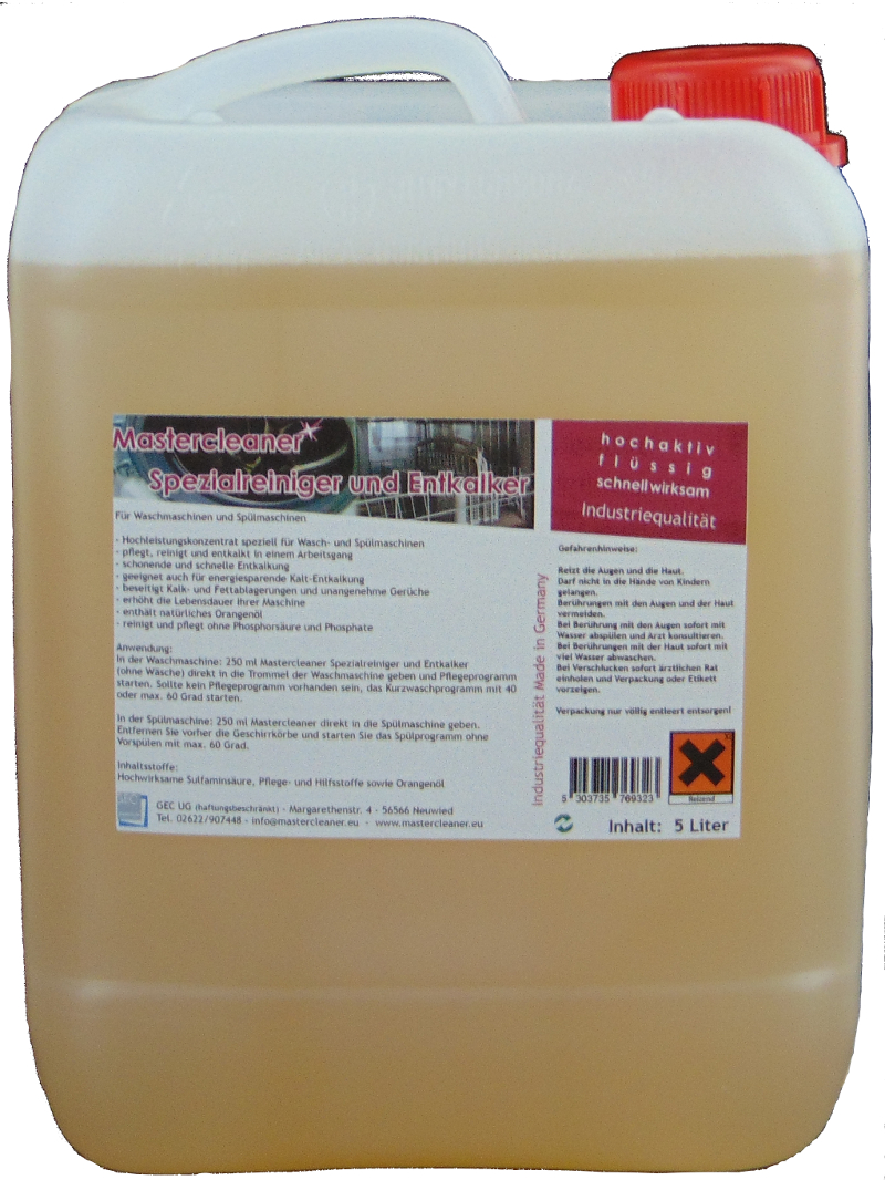 Mastercleaner Spül- Waschmaschinen Reiniger und Entkalker 5 Liter – Bild 3