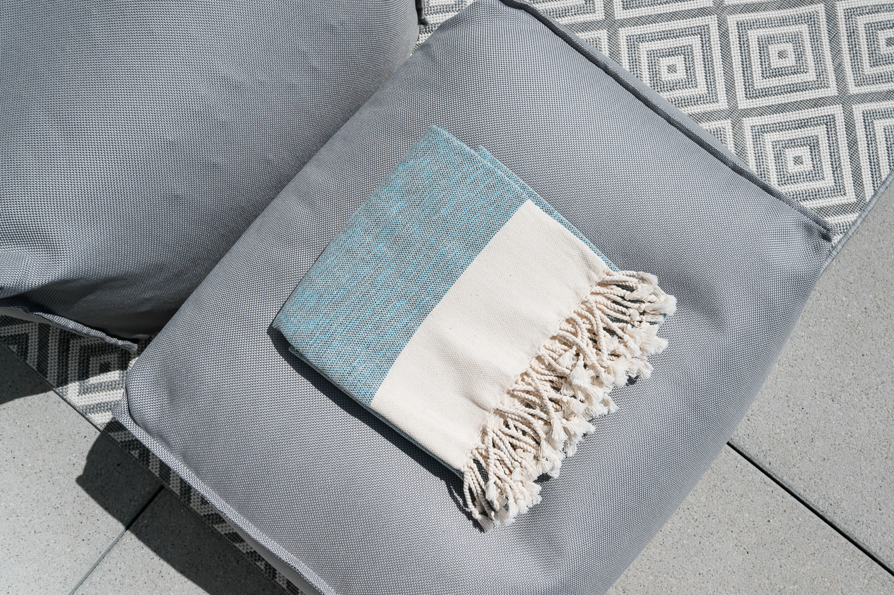 Strandtuch & Badetuch "Ecobain Rugged Towel" fading aqua – Bild 9