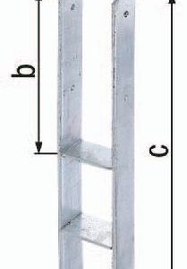 H-Pfostenträger ETA-10/0210 101x300x600x60mm STA roh TZN GAH