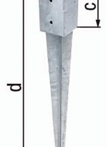 Einschlag-Bodenhülse a91xb91xc150xd900mm STA roh TZN GAH