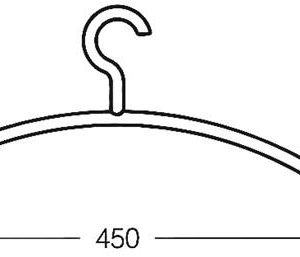 Kleiderb.570.1 90 Ku.90 tiefschwarz B.450mm H.190mm HEWI