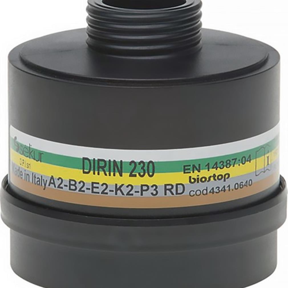 Mehrbereichskombifilter DIRIN 230 EN 14387, DIN EN 148-1 A2 B2 E2 K2-P3R D