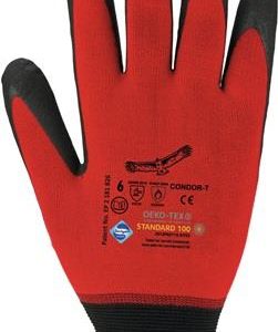 Handschuhe Condor Gr.8 rot/schwarz EN 388 EN 407 PSA II ASATEX - VPE: 12