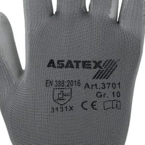 Handschuhe Gr.10 grau EN 388 PSA II Nyl.m.PU ASATEX - VPE: 12