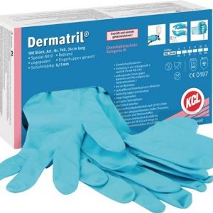 Einw.-Handsch.Dermatril 740 Gr.8 blau Nitril 100 St./Box