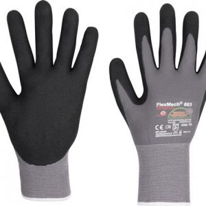 Handschuhe FlexMech 663 Gr.11 grau/schwarz Nylon/Elastan/Nitrilschaum 10 PA - VPE: 10