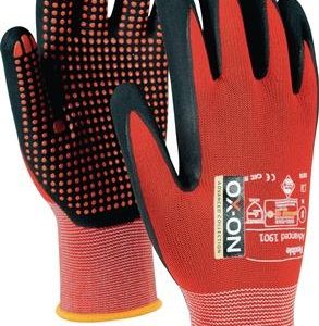 Handschuh Flexible Advanced 1901 Gr.8 schwarz/rot EN388 EN420+A1 PSA II OX-ON - VPE: 12