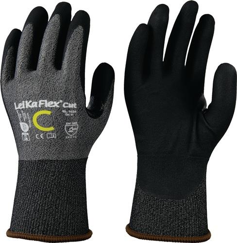 Schnittschutzhandschuhe LeiKaFlex® CUT RL 1636 Gr.8 grau/schwarz EN 388 PSA II - VPE: 12