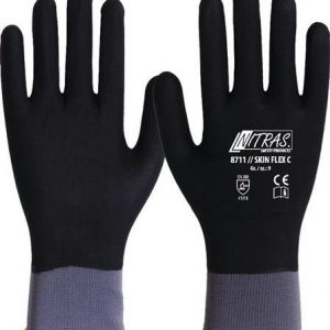 Handschuhe SKIN FLEX C Gr.9 grau/schwarz EN 388 II Strick m.Beschichtung NITRAS - VPE: 12