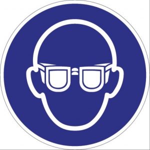 Folie Augenschutz benutzen D.200mm blau/weiß ASR A1.3 DIN EN ISO 7010