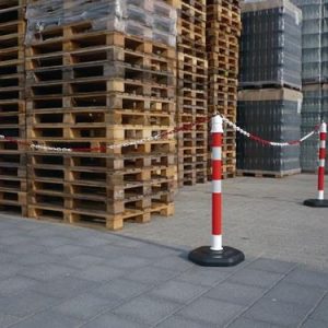 Sperrpfosten PPC rot/weiß D.63mm z.Aufstellen m.Öse