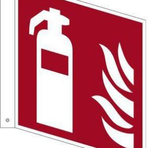 Hinweisschild Feuerlöscher Fahne ISO 7010/F001 200x200mm PVC