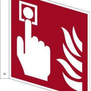 Hinweisschild Brandmelder Fahne ISO 7010 F005 200x200mm PVC