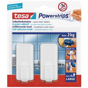 TESA Powerstrips Haken large weiss 2er Pack
