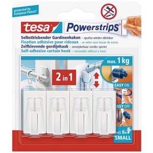 TESA Powerstrips Gardinenhaken 4er Pack