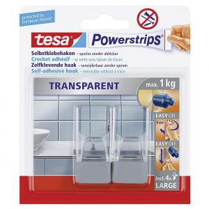 TESA Tesa Powerstrips Haken chrom L 2er Pack
