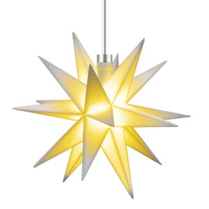 Kunststoff-LED-Stern Trafo 18 Zacken Ø12cm weiß